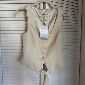 Princess Polly Cream Satin-Lined Vest